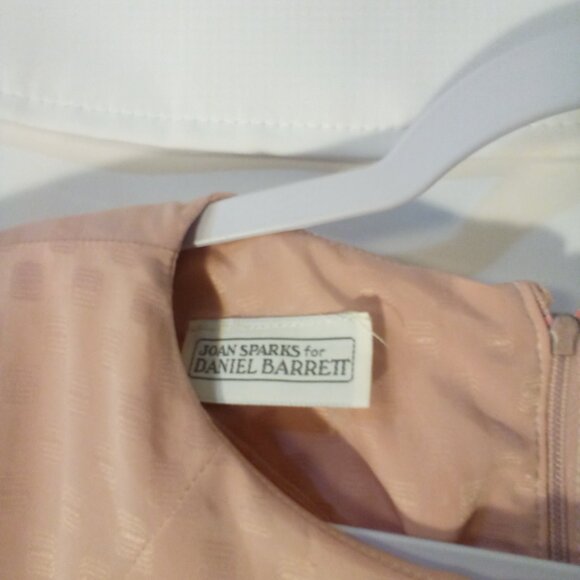 Joan Sparks For Daniel Barrett Vintage Dress Women 14 Long Sleeve Satin Pink - Picture 9 of 15